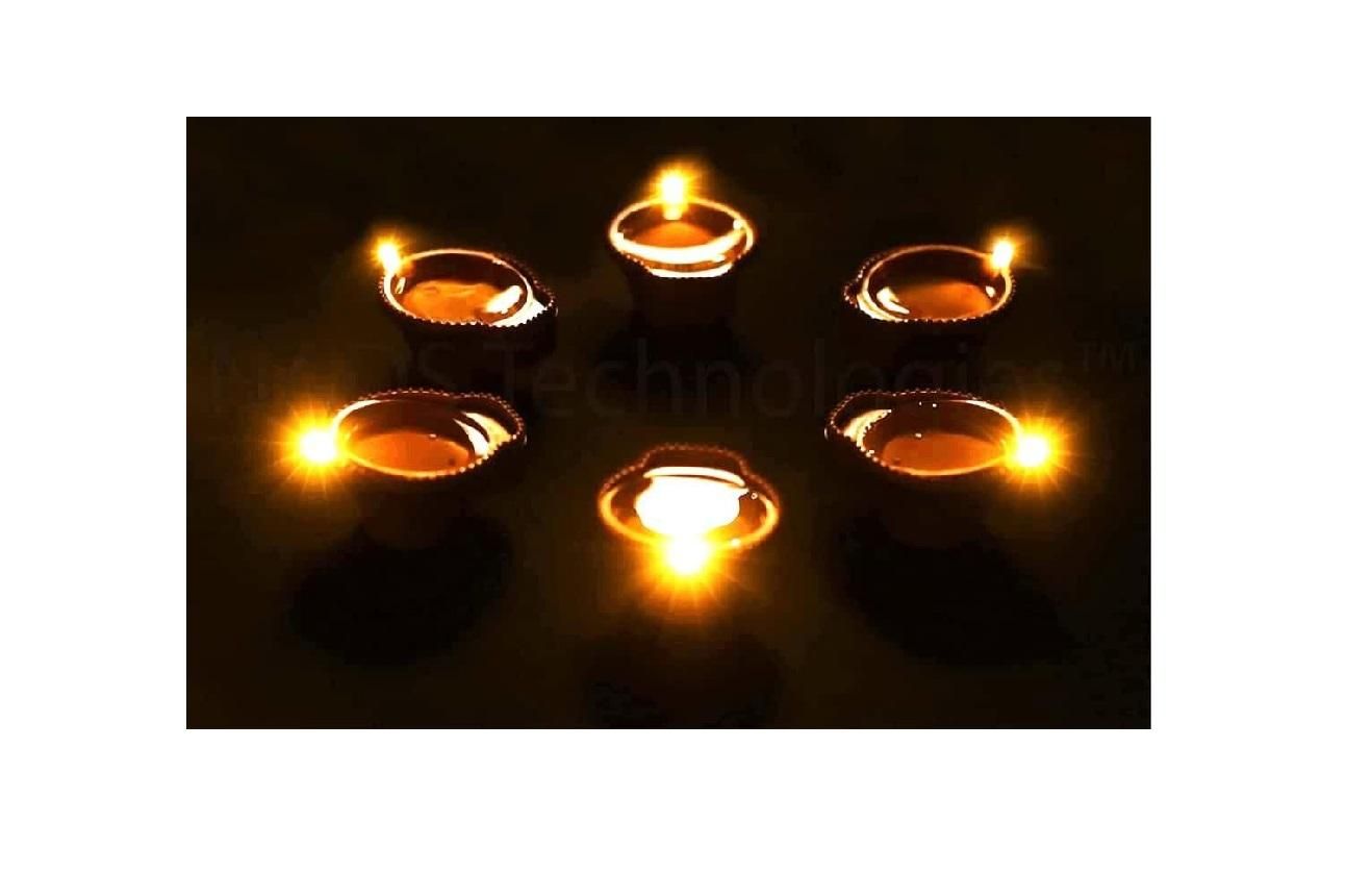 Water Sensor LED Diyas – Automatic Water-Activated Diwali Lamps for Home & Festive Décor (Pack 6/12/18/24)