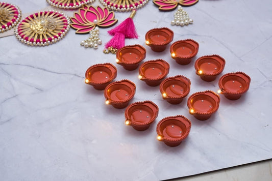 Water Sensor LED Diyas – Automatic Water-Activated Diwali Lamps for Home & Festive Décor (Pack 6/12/18/24)