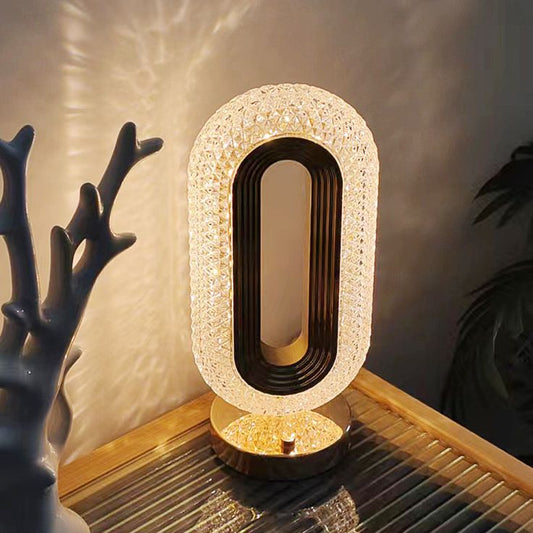 Luxury Crystal Oval LED Table Lamp – Modern Bedside & Home Decor Light