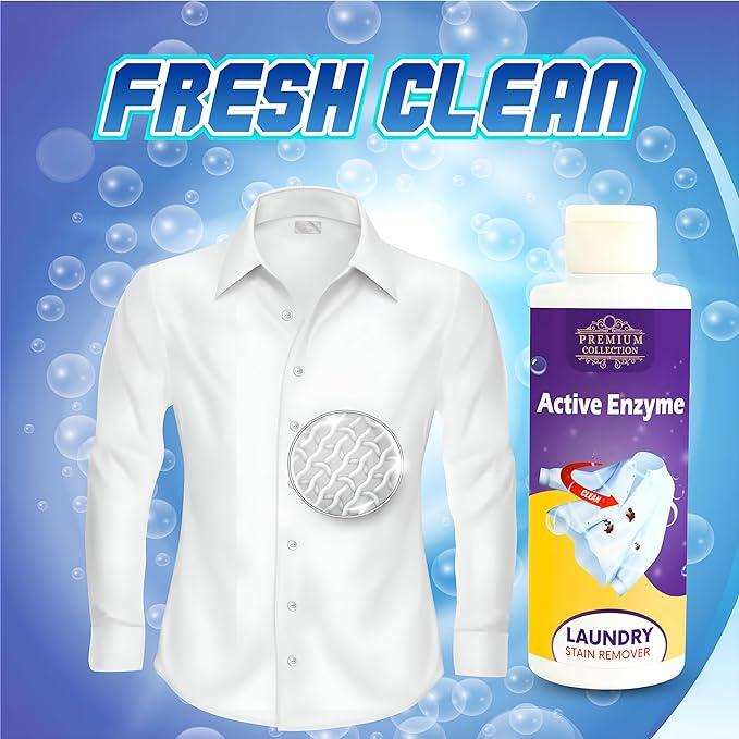 Fresh Clean Active Enzyme Laundry Stain Remover – Premium Collection Detergent Booster for Tough Stains