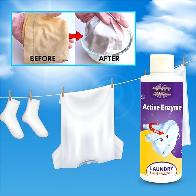 Fresh Clean Active Enzyme Laundry Stain Remover – Premium Collection Detergent Booster for Tough Stains