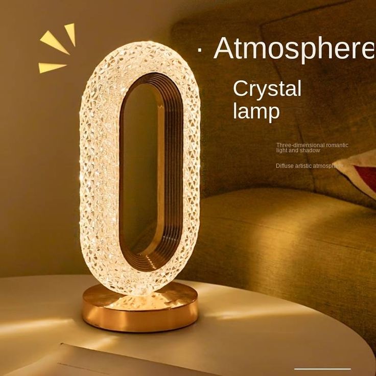 Luxury Crystal Oval LED Table Lamp – Modern Bedside & Home Decor Light