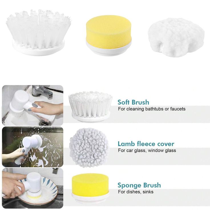 Electric Spin Scrubber with 3 Brush Heads