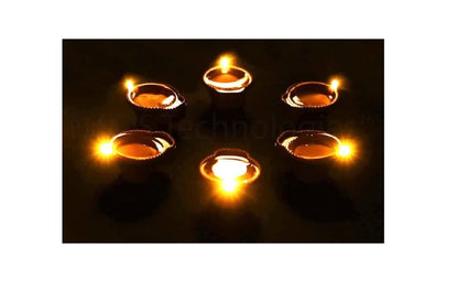 Water Sensor LED Diyas – Automatic Water-Activated Diwali Lamps for Home & Festive Décor (Pack 6/12/18/24)