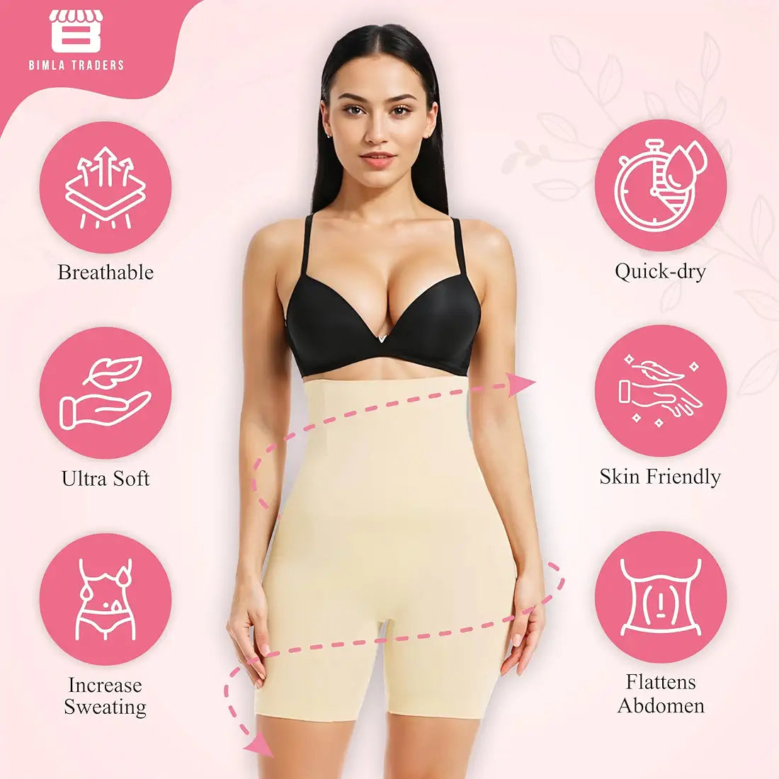 High Waist Seamless Shapewear Shorts for Women – Tummy Control & Thigh Slimmer