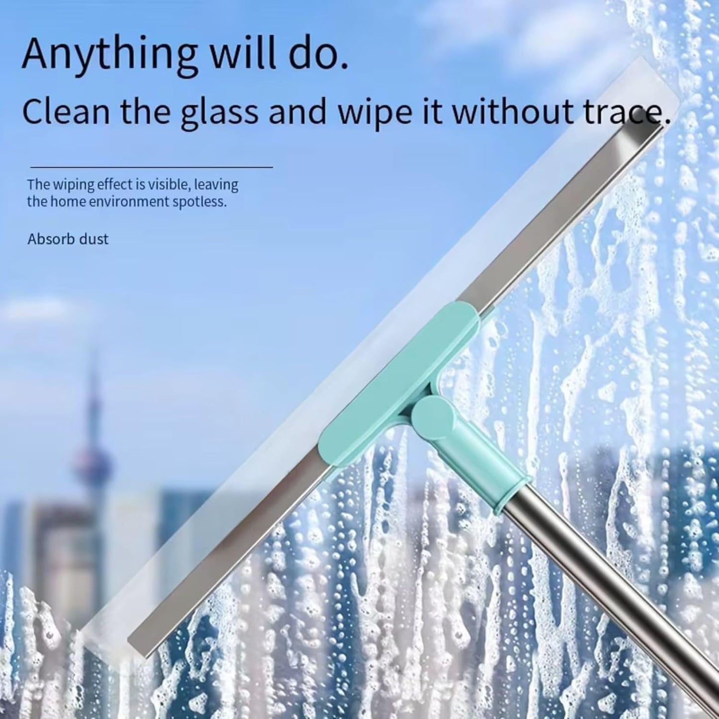 Floor Squeegee Silicone Blade Long Handle (pack of 1)