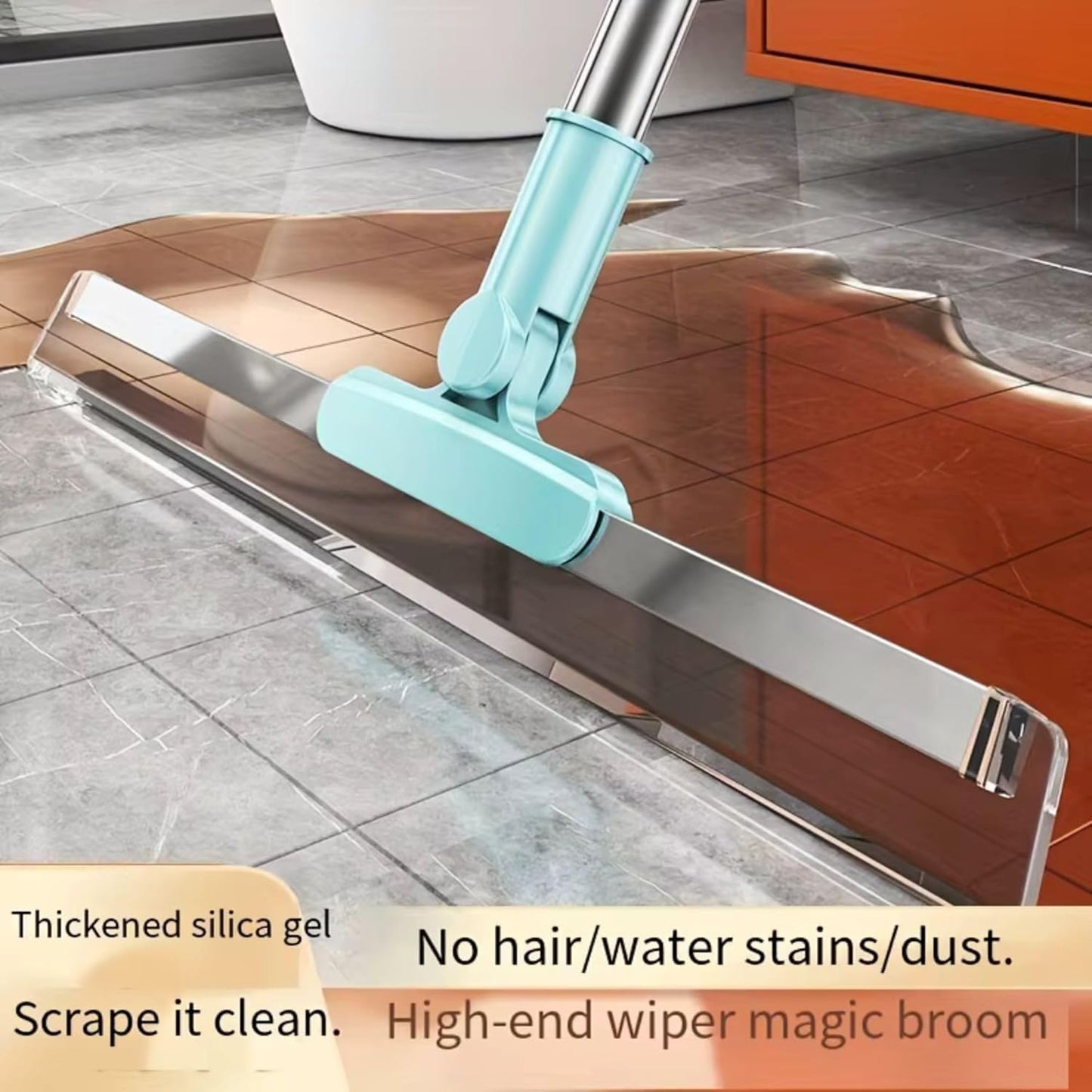 Floor Squeegee Silicone Blade Long Handle (pack of 1)