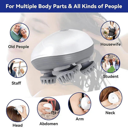 Agaro Electric Scalp Massager | Handheld Head, Hair & Body Relaxation Massager for Stress Relief & Blood Circulation